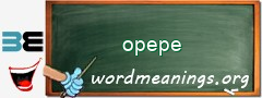 WordMeaning blackboard for opepe